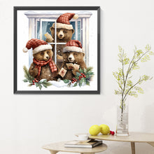 Load image into Gallery viewer, Diamond Painting - Full Round - window animal bear (30*30CM)
