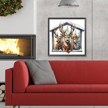 Load image into Gallery viewer, Diamond Painting - Full Round - window animal elk (30*30CM)
