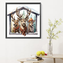 Load image into Gallery viewer, Diamond Painting - Full Round - window animal elk (30*30CM)
