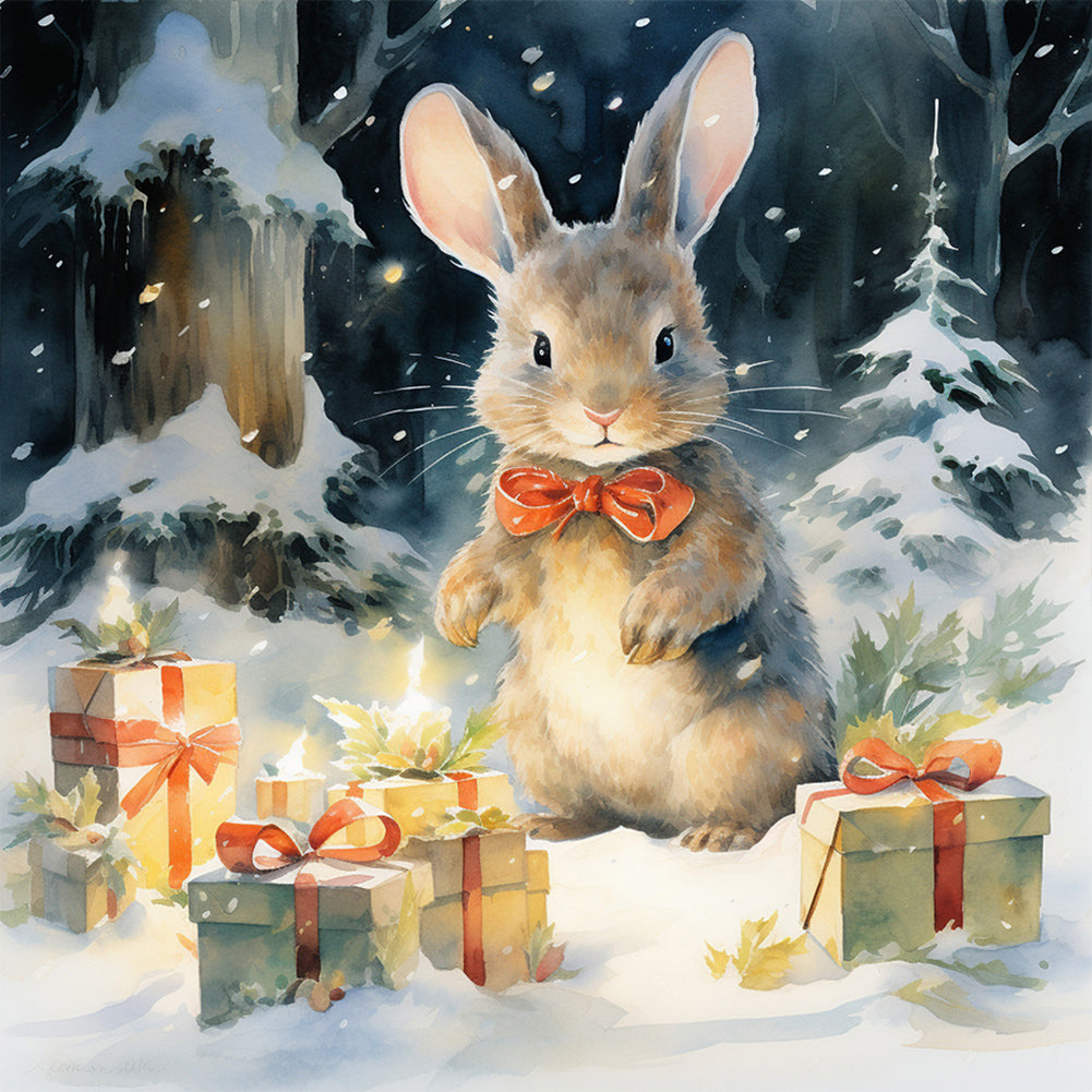 Diamond Painting - Full Round - gift bunny (30*30CM)