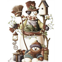 Load image into Gallery viewer, Diamond Painting - Full Round - snowman and son (30*40CM)
