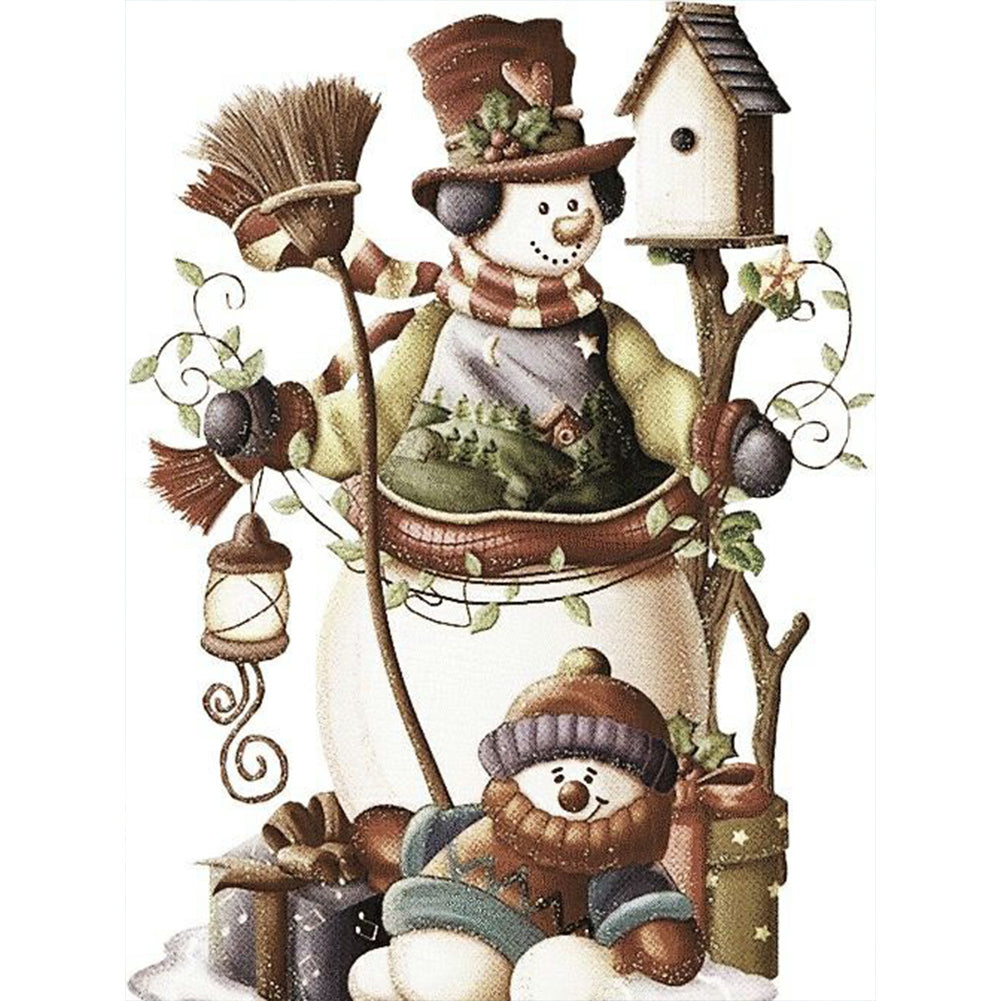 Diamond Painting - Full Round - snowman and son (30*40CM)