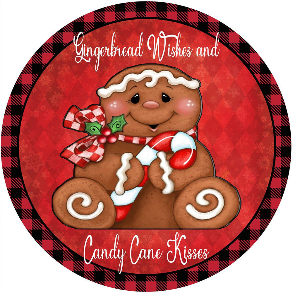 Diamond Painting - Full Round - round gingerbread man (30*30CM)