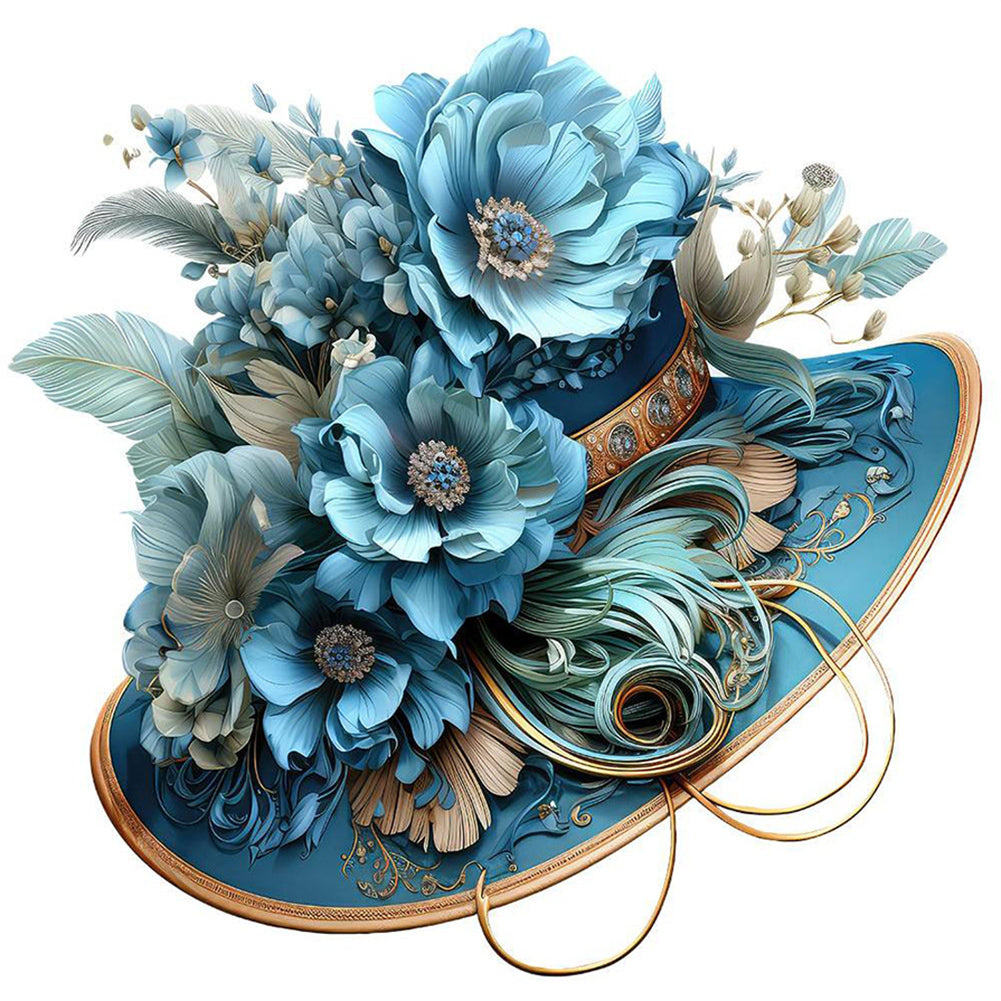 Diamond Painting - Full Round - blue top hat (30*30CM)