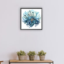 Load image into Gallery viewer, Diamond Painting - Full Round - blue peacock fan (30*30CM)
