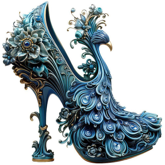 Diamond Painting - Full Round - blue high heels (30*30CM)