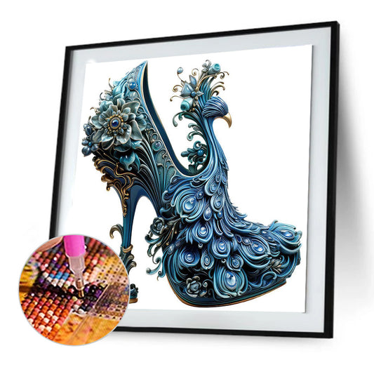 Diamond Painting - Full Round - blue high heels (30*30CM)