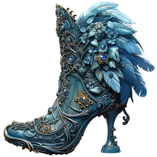 Diamond Painting - Full Round - blue high heels (30*30CM)