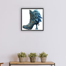 Load image into Gallery viewer, Diamond Painting - Full Round - blue high heels (30*30CM)
