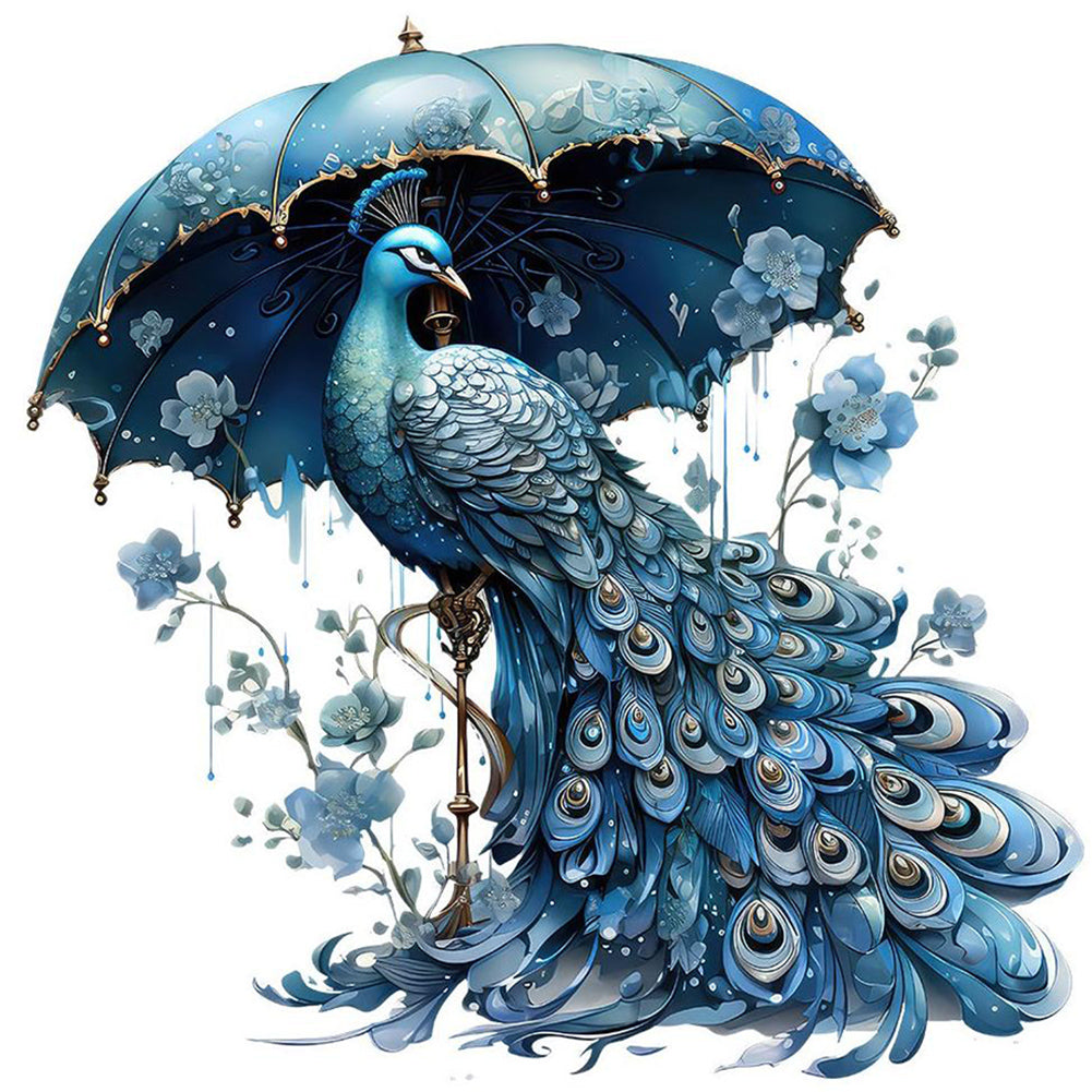 Diamond Painting - Full Round - blue peacock (30*30CM)