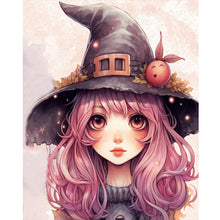 Load image into Gallery viewer, Diamond Painting - Full Round - big eyes witch girl (40*50CM)
