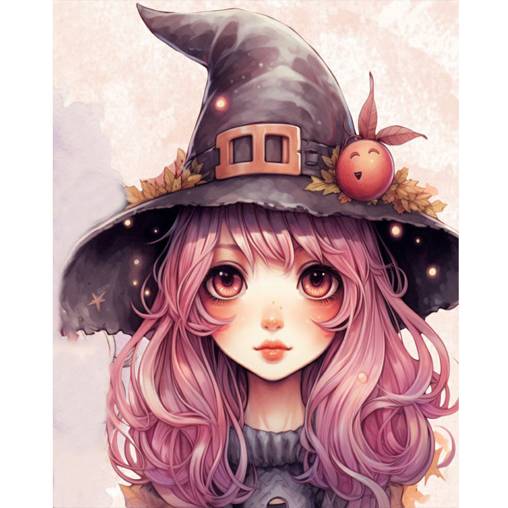 Diamond Painting - Full Round - big eyes witch girl (40*50CM)
