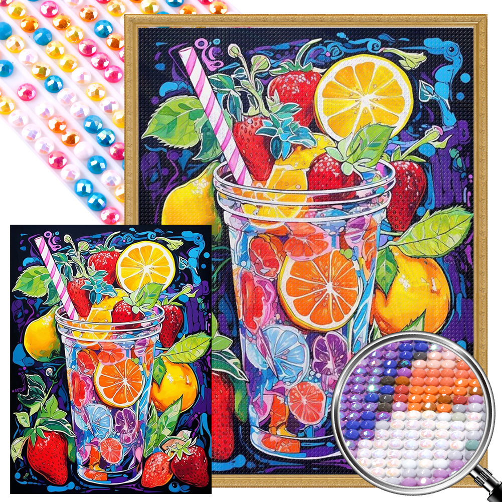 AB Diamond Painting - Full Round - Fruit tea cup (30*40CM)