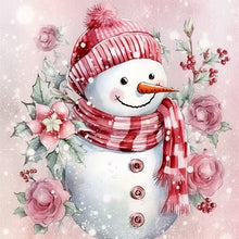 Load image into Gallery viewer, Diamond Painting - Full Round - Winter pink snowman (30*30CM)
