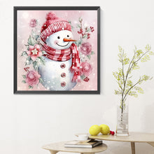 Load image into Gallery viewer, Diamond Painting - Full Round - Winter pink snowman (30*30CM)
