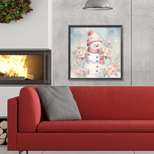 Load image into Gallery viewer, Diamond Painting - Full Round - Winter pink snowman (30*30CM)
