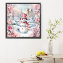 Load image into Gallery viewer, Diamond Painting - Full Round - Winter pink snowman (30*30CM)
