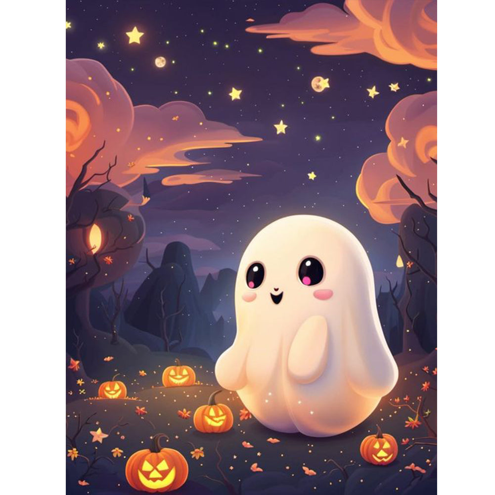Diamond Painting - Full Round - Halloween cute little ghost (30*40CM)
