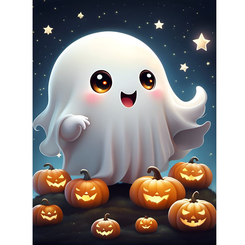 Diamond Painting - Full Round - Halloween cute little ghost (30*40CM)