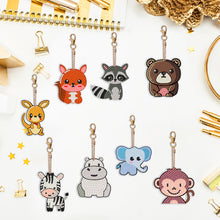 Load image into Gallery viewer, 8PCS Diamond Art Keyring Little Animal Double Sided Crown Special Shape Handbag
