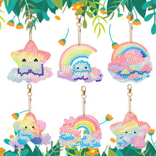 Load image into Gallery viewer, 8PCS Diamond Art Keyring Little Animal Double Sided Crown Special Shape Handbag
