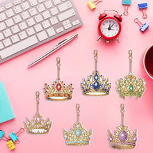 Load image into Gallery viewer, 8PCS Diamond Art Keyring Little Animal Double Sided Crown Special Shape Handbag
