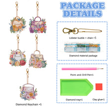 Load image into Gallery viewer, 8PCS Diamond Art Keyring Little Animal Double Sided Crown Special Shape Handbag
