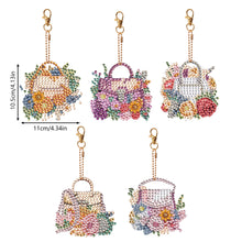 Load image into Gallery viewer, 8PCS Diamond Art Keyring Little Animal Double Sided Crown Special Shape Handbag
