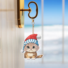 Load image into Gallery viewer, 5PCS Double Sided Special Shape Diamond Art Keyring Little Bear in Red Cardinals
