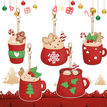 Load image into Gallery viewer, 5PCS Double Sided Special Shape Diamond Art Keyring Little Bear in Red Cardinals

