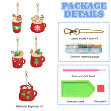 Load image into Gallery viewer, 5PCS Double Sided Special Shape Diamond Art Keyring Little Bear in Red Cardinals
