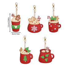 Load image into Gallery viewer, 5PCS Double Sided Special Shape Diamond Art Keyring Little Bear in Red Cardinals
