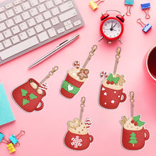 Load image into Gallery viewer, 5PCS Double Sided Special Shape Diamond Art Keyring Little Bear in Red Cardinals

