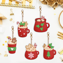 Load image into Gallery viewer, 5PCS Double Sided Special Shape Diamond Art Keyring Little Bear in Red Cardinals
