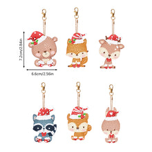 Load image into Gallery viewer, 5PCS Double Sided Special Shape Diamond Art Keyring Little Bear in Red Cardinals
