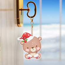Load image into Gallery viewer, 5PCS Double Sided Special Shape Diamond Art Keyring Little Bear in Red Cardinals
