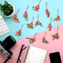 Load image into Gallery viewer, 5PCS Double Sided Special Shape Diamond Art Keyring Little Bear in Red Cardinals
