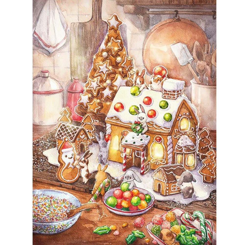 Diamond Painting - Full Round - Candy and Cookie House (30*40CM)