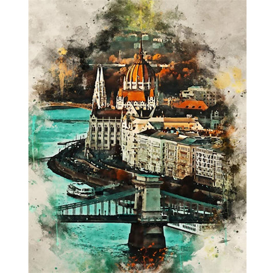 Diamond Painting - Full Round - Watercolor Budapest (40*50CM)
