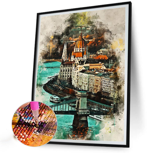 Diamond Painting - Full Round - Watercolor Budapest (40*50CM)