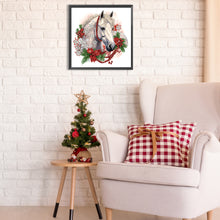 Load image into Gallery viewer, Diamond Painting - Partial Special Shaped - Christmas white horse (30*30CM)

