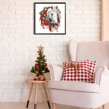 Load image into Gallery viewer, Diamond Painting - Partial Special Shaped - Christmas white horse (30*30CM)
