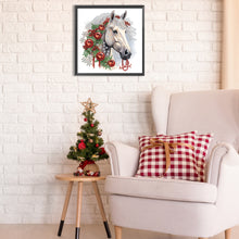 Load image into Gallery viewer, Diamond Painting - Partial Special Shaped - Christmas white horse (30*30CM)
