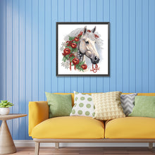 Load image into Gallery viewer, Diamond Painting - Partial Special Shaped - Christmas white horse (30*30CM)
