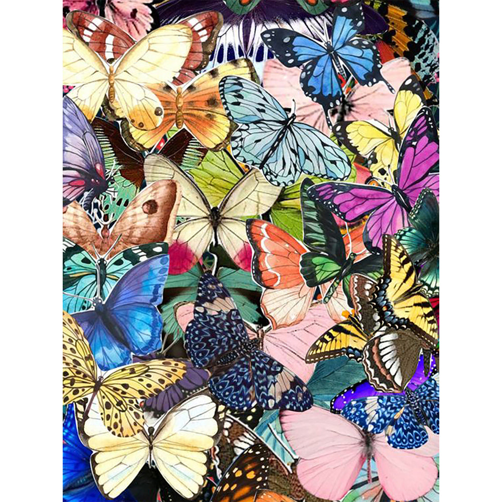 Diamond Painting - Full Round - multicolor butterfly (30*40CM)