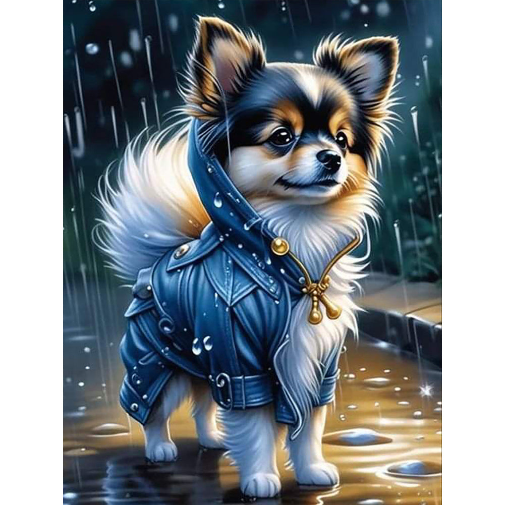 Diamond Painting - Full Round - puppy wearing clothes (30*40CM)
