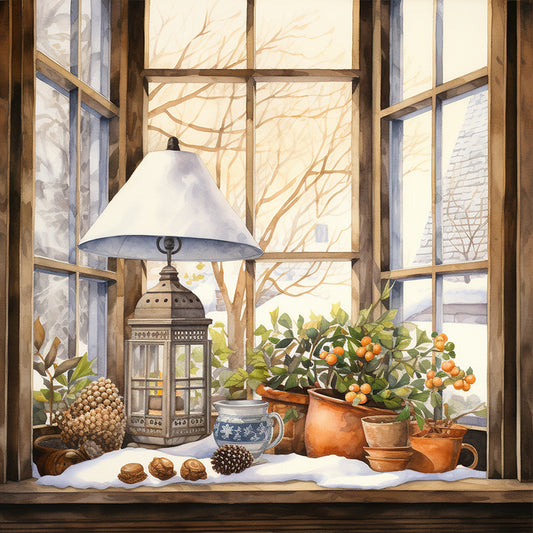 Diamond Painting - Full Round - winter room (30*30CM)