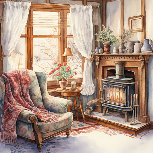 Diamond Painting - Full Round - winter room (30*30CM)
