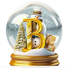 Load image into Gallery viewer, Diamond Painting - Full Round - Christmas crystal ball letter B (30*30CM)
