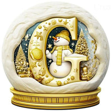 Load image into Gallery viewer, Diamond Painting - Full Round - Christmas crystal ball letter G (30*30CM)
